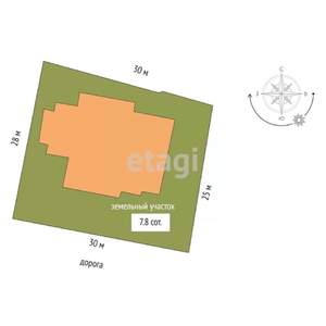 Дом 211м², 2-этажный, участок 8 сот.