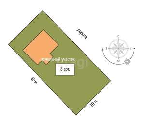 Дом 85м², 1-этажный, участок 8 сот.