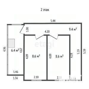 Дом 63м², 2-этажный, участок 5 сот.