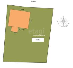 Дом 189м², 2-этажный, участок 9 сот.