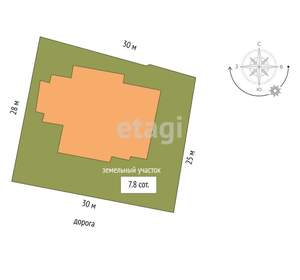Дом 211м², 2-этажный, участок 8 сот.