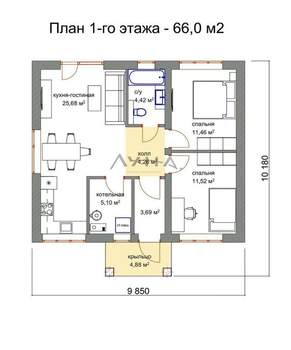 Дом 84м², 1-этажный, участок 8 сот.