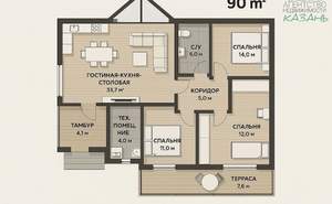 Дом 105м&sup2;, 2-этажный, участок 5 сот.  