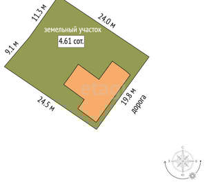 Дом 76м², 2-этажный, участок 5 сот.  