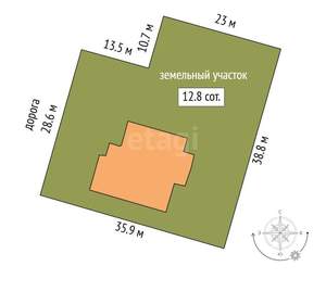 Дом 340м&sup2;, 2-этажный, участок 13 сот.  