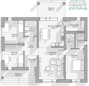 Дом 150м&sup2;, 2-этажный, участок 5 сот.  