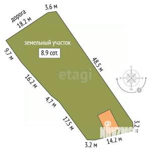 Дом 67м², 2-этажный, участок 9 сот.  