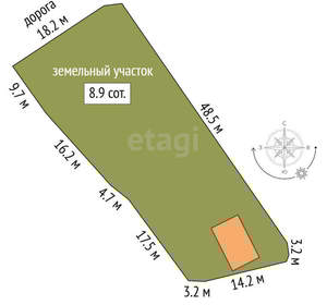 Дом 67м², 2-этажный, участок 9 сот.  