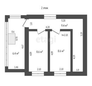 Дом 32м², 2-этажный, участок 5 сот.  