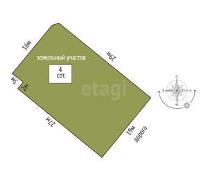 Дом 33м², 2-этажный, участок 4 сот.  