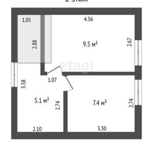 Дача 90м², 2-этажный, участок 6 сот.  