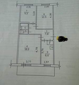 3-к квартира, на длительный срок, 58м2, 5/5 этаж