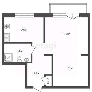 1-к квартира, на длительный срок, 45м2, 7/10 этаж