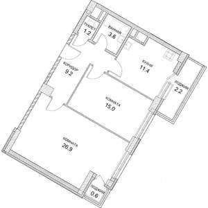 2-к квартира, на длительный срок, 70м2, 21/23 этаж