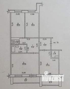 3-к квартира, вторичка, 97м2, 2/10 этаж