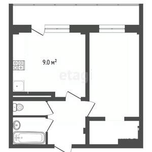 2-к квартира, вторичка, 44м2, 6/12 этаж