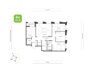 4-к квартира, вторичка, 112м2, 3/16 этаж