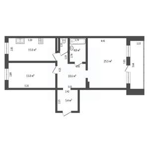 2-к квартира, вторичка, 78м2, 1/10 этаж