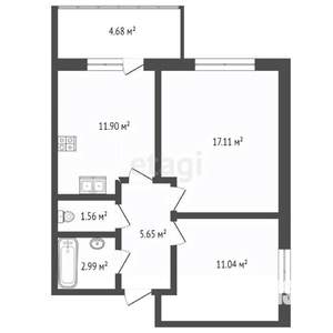 3-к квартира, вторичка, 58м2, 3/5 этаж