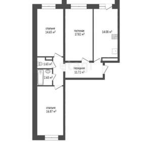 3-к квартира, вторичка, 83м2, 3/10 этаж