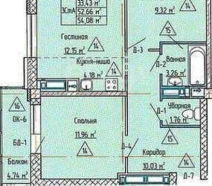 3-к квартира, вторичка, 54м2, 16/19 этаж