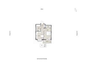 1-к квартира, вторичка, 39м2, 5/9 этаж