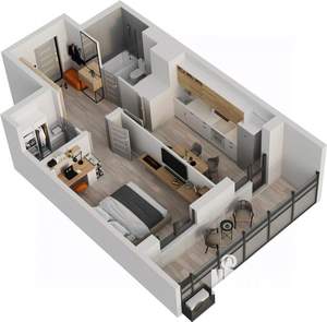 1-к квартира, строящийся дом, 43м2, 12/18 этаж