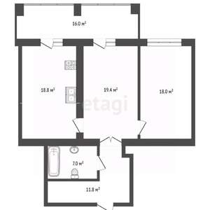 2-к квартира, вторичка, 80м2, 4/5 этаж