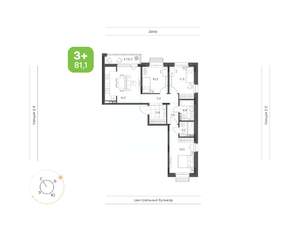 3-к квартира, вторичка, 81м2, 6/9 этаж
