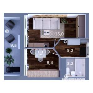 1-к квартира, вторичка, 37м2, 15/25 этаж