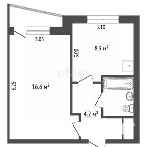 1-к квартира, вторичка, 33м2, 2/9 этаж