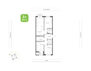 3-к квартира, вторичка, 84м2, 4/10 этаж