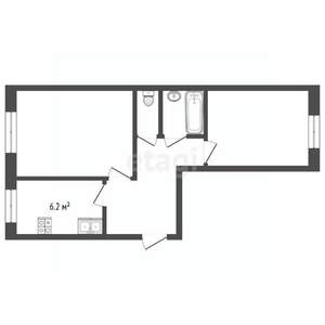 2-к квартира, вторичка, 43м2, 5/5 этаж