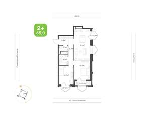 2-к квартира, вторичка, 65м2, 3/24 этаж