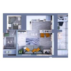 1-к квартира, вторичка, 30м2, 14/25 этаж