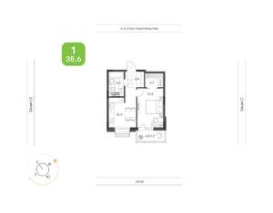 1-к квартира, вторичка, 39м2, 3/9 этаж