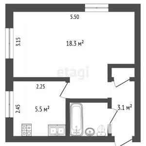 1-к квартира, вторичка, 31м2, 4/5 этаж