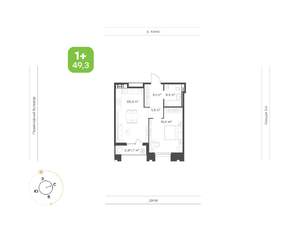 1-к квартира, вторичка, 49м2, 2/16 этаж