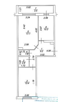 2-к квартира, вторичка, 58м2, 10/10 этаж