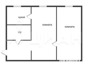 2-к квартира, вторичка, 45м2, 1/9 этаж