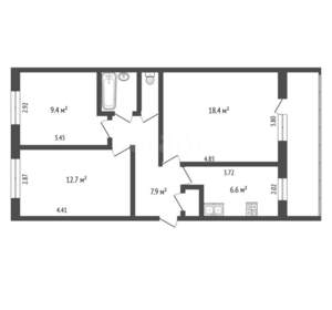 1-к квартира, вторичка, 29м2, 3/5 этаж