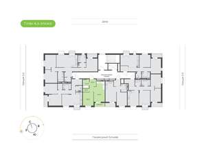 1-к квартира, вторичка, 43м2, 6/9 этаж