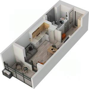 1-к квартира, строящийся дом, 27м2, 13/18 этаж