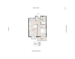 1-к квартира, вторичка, 40м2, 17/21 этаж