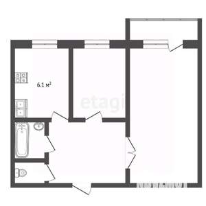 2-к квартира, вторичка, 45м2, 8/9 этаж