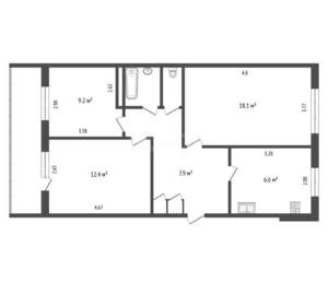 3-к квартира, вторичка, 60м2, 4/5 этаж