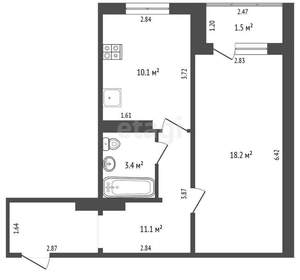 1-к квартира, вторичка, 43м2, 4/10 этаж