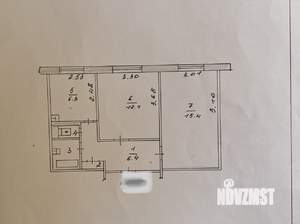 2-к квартира, вторичка, 44м2, 1/5 этаж