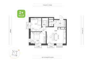2-к квартира, вторичка, 63м2, 4/24 этаж