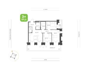 3-к квартира, вторичка, 90м2, 2/16 этаж